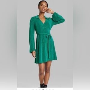 Wild Fable Teal Women's Belted Dress